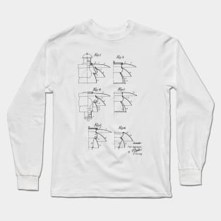 Shade Holder for Electric Lamps Vintage Patent Hand Drawing Long Sleeve T-Shirt